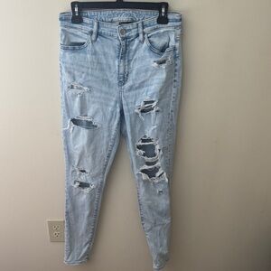 American Eagle Outfitters Light Wash super high rise jeggings